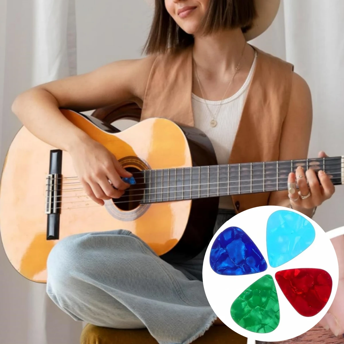 Miwayer 10 PCS  Guitar Pick Different Thickness Colorful Celluloid Guitar Picks Plectrums, 0.46mm, 0.71mm(Color Random) image 6