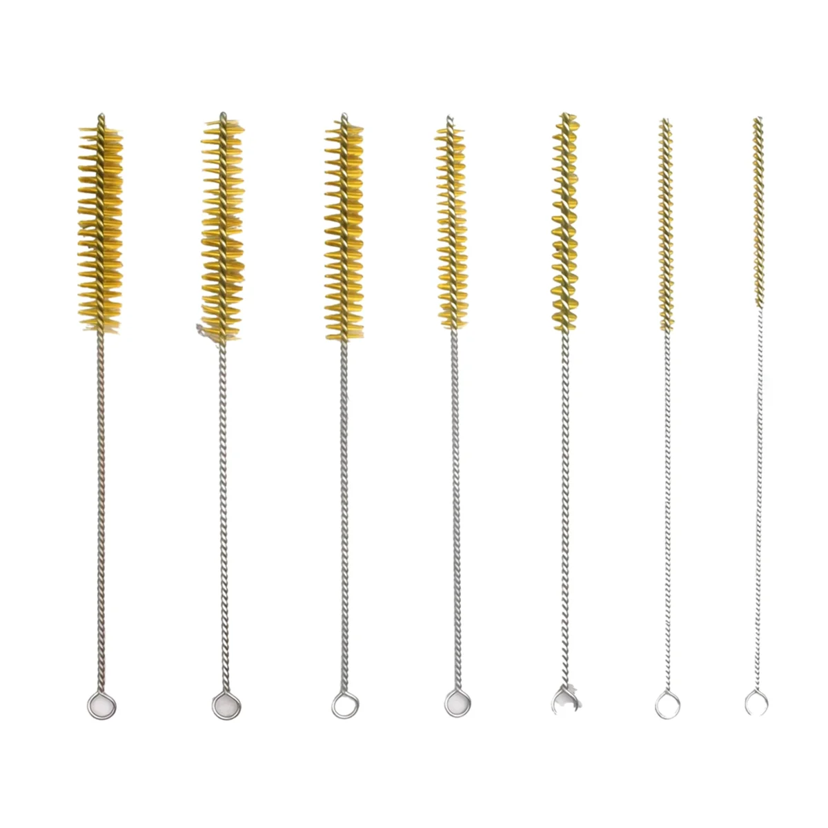 AA25 7 PCS Brass Wire Tube Brush Kit Wire Bottle Brushes, 11.8inch Long-Handle Wire Bristle Cleaning Pipe Cleaner