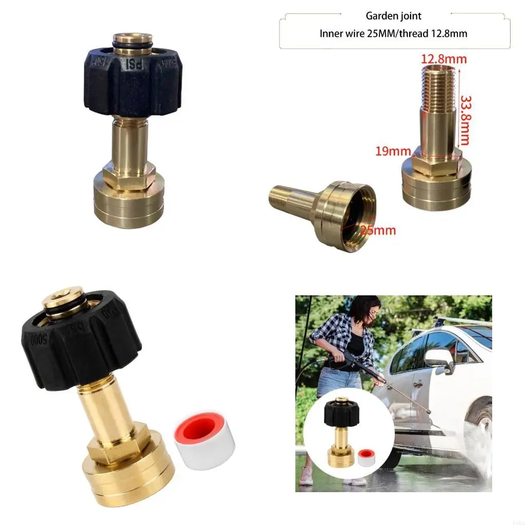   Brass Water Hose Connector M22-14mm Hose Fittings Garden Female Hose Adapter for Outdoor Faucets Car Washer Machine Use