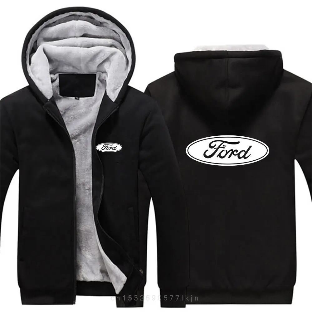 

Sweatshirt Coat Pullover Tops Ford car logo 2022 Men's New Winter Long Sleeves Print Thicken Warmer Jacket Sport Hoodies Zipper