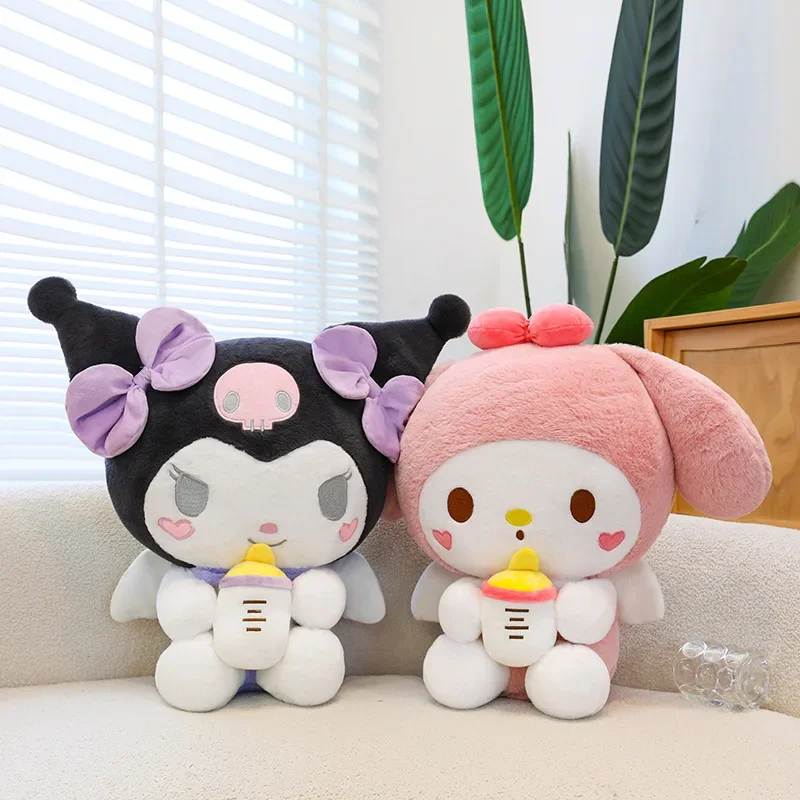 Il nuovo biberon di Sanrio Kuromi Angel Doll Cuscino Peluche Bambola Giocattolo Salsa Compleanno per bambini Regalo a sorpresa di Natale