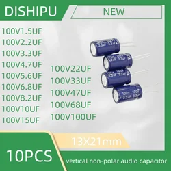 Capacitor de áudio não polar, 100V 1.5UF 100V2.2UF 100V3.3UF 100V4.7UF 100V5.6UF 100V6.8UF 100V8.2UF 100V10UF 100V15UF 100V22UF, 10 unidades