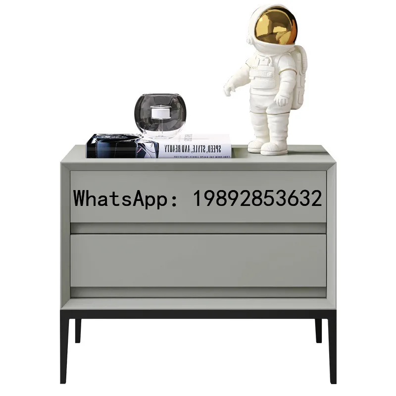 A1  Italian Minimalist Bedside Table Simple Modern High-End Bedroom Premium Sense Internet Celebrity Storage Side Cabinet