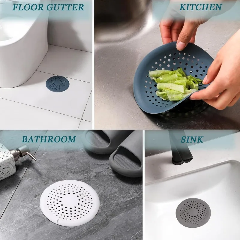 Anti-clogging Sink Filter Screen Bathroom Circular Drain Anti-odor Filter Sewer Silicone Floor Drain Cover Bathroom Accessories