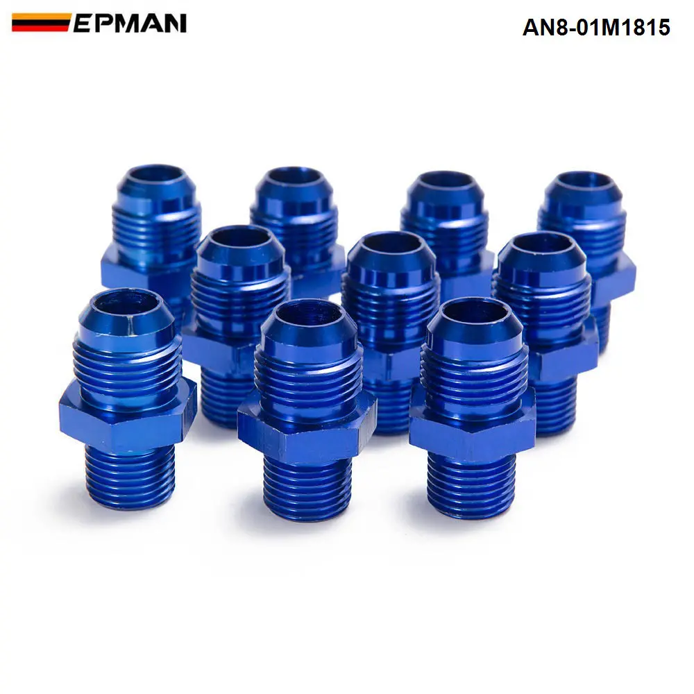 

10PCS/LOT AN8 - M18*1.5 Straight Flare To Pipe Thread Fitting Adapter For Oil Cooler Fuel Line /Oil Hose AN8-01M1815