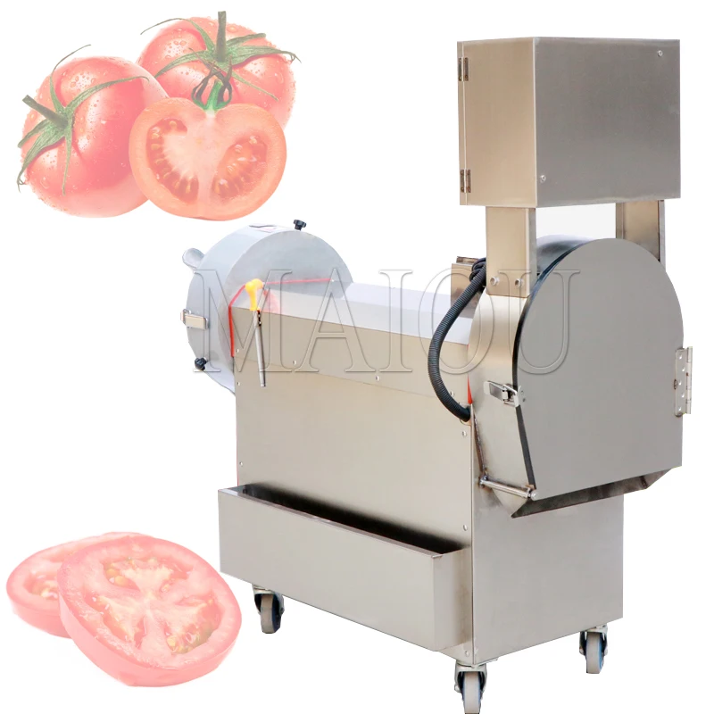 High Quality Electric Double Head Vegetable Cutter Slicer Multifunction Automatic Vegetable Cutter Machine