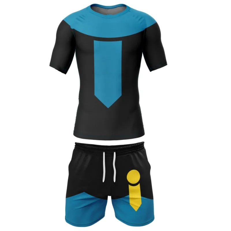 

Спортивный костюм 2026: футболка с коротким рукавом и шорты, модный 3D-принт, быстросохнущий трикотажный свитер в стиле милитари