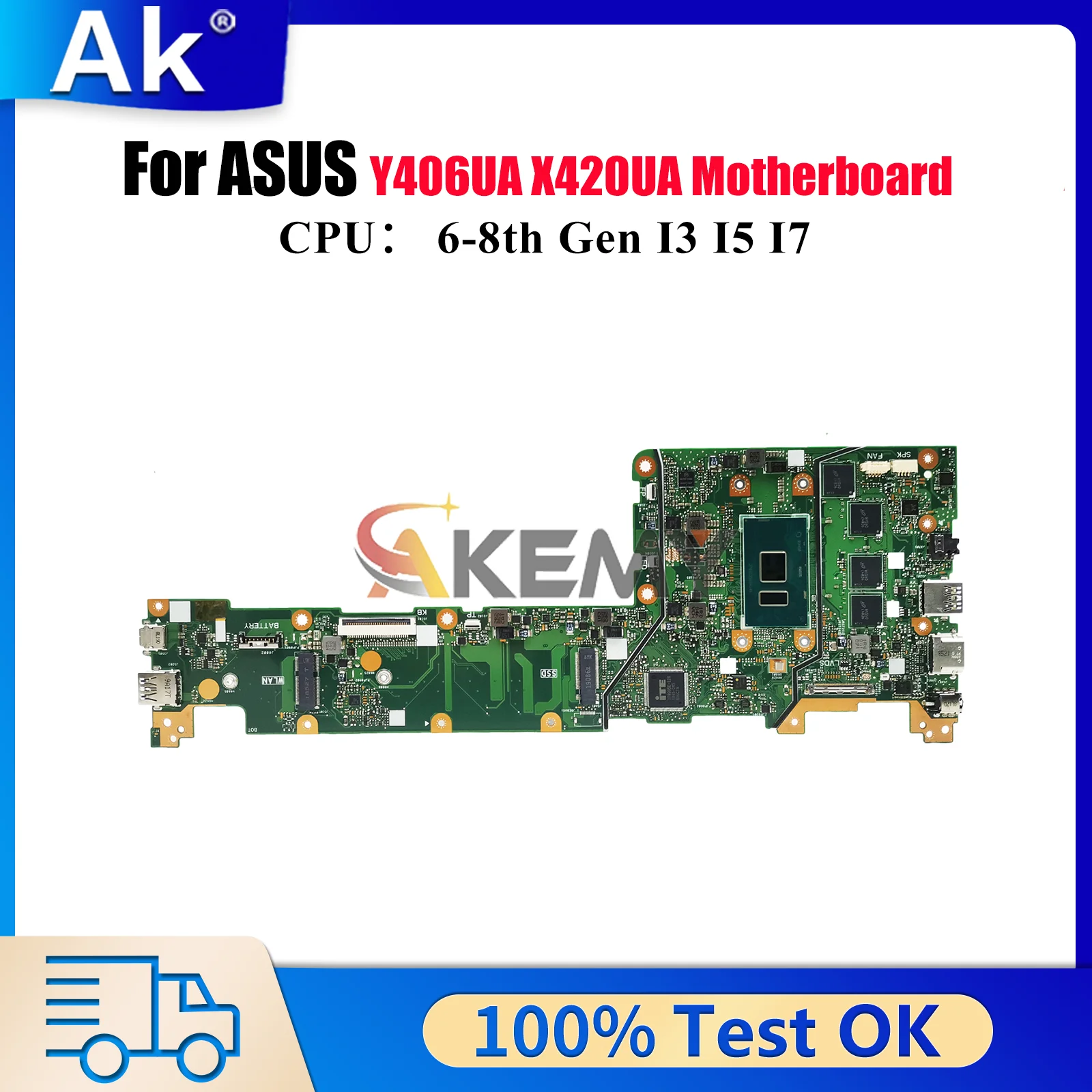 

Материнская плата для ноутбука X420UA для ASUS VivoBook X420U X420UA Y406UA, материнская плата для ноутбука с процессором I3 I5 I7, 100% тестирование, ОК, быстрая доставка