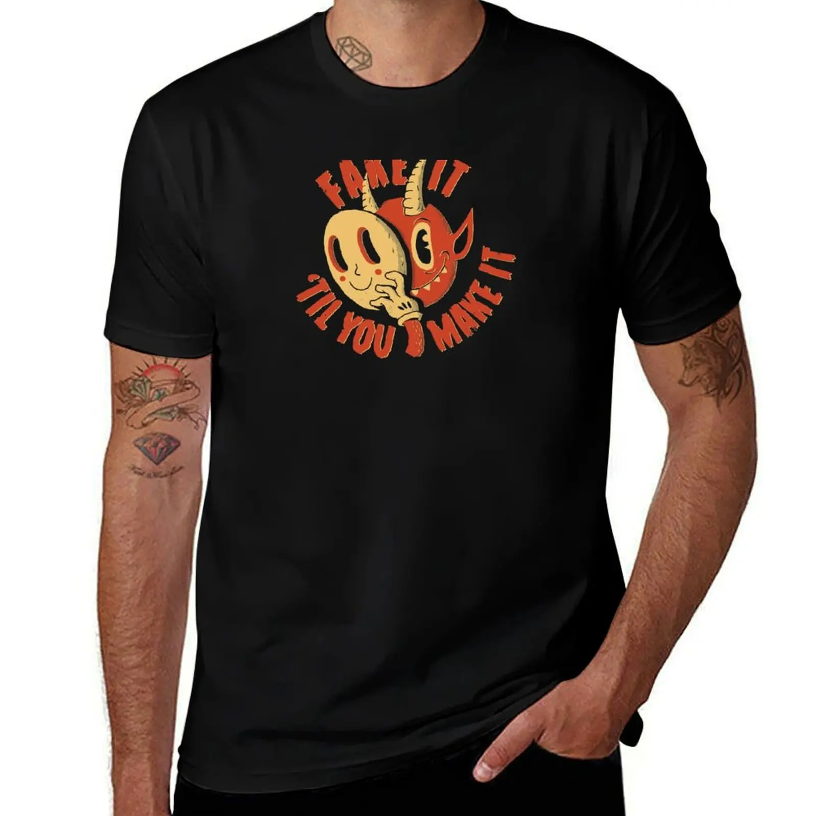 

Fake It Til You Make It T-Shirt fashion shirts animal prinfor boys Funny t-shirts custom t-shirts tee shirts for men