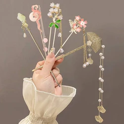 1pc of Chinese Style Pearl Tassel Hairpin Retro Hanfu Qipao Headwear High-end Feeling updo Hair Hairpin woman Hair Accessory