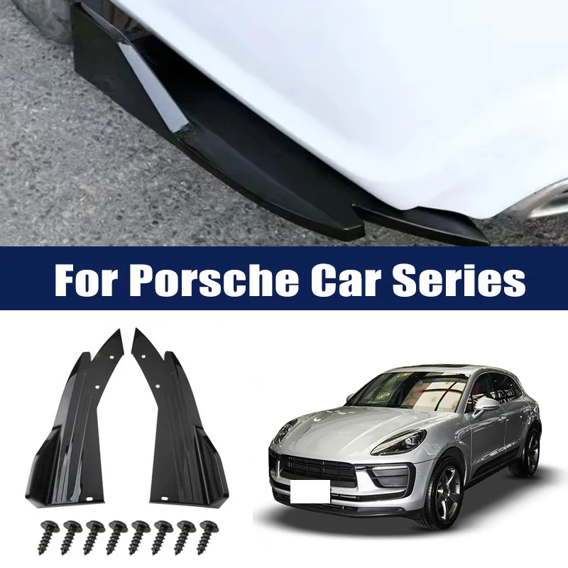 

2pcs Rear Bumper Lip Diffuser Splitter Canard Protector Front Spoiler Body Kit For Porsche Cayenne Macan 718 911 Panamera Taycan