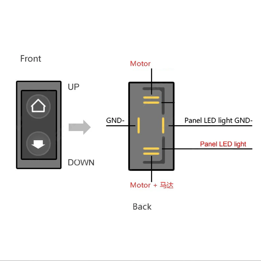 

10-30A Electric Power Window Switch Button for All Autos with Green LED Light Car Button Switch