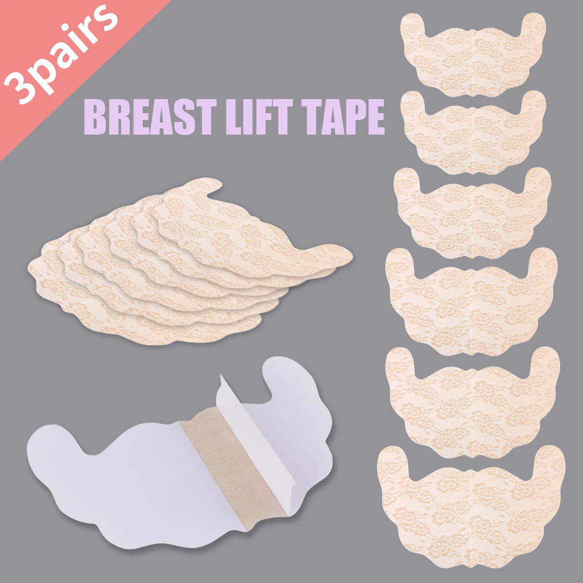 

6-Piece Set of Invisible Bra Tape, Lifting and Supporting Breasts, Adhesive Nipple Covers, Wedding Bra Accessories