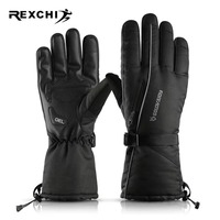 GOLOVEJOY SK04 Leather Men Heated Waterproof Thermal Custom Children Snowboard Touch Screen Winter Ski Gloves