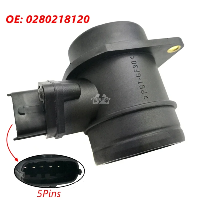 0280218120 Mass Air Flow Meter MAF Sensor For Fiat Multipla 186 Stilo Multi Wagon 1.9 JTD Alfa Romeo 147 GT 46811122 71788046