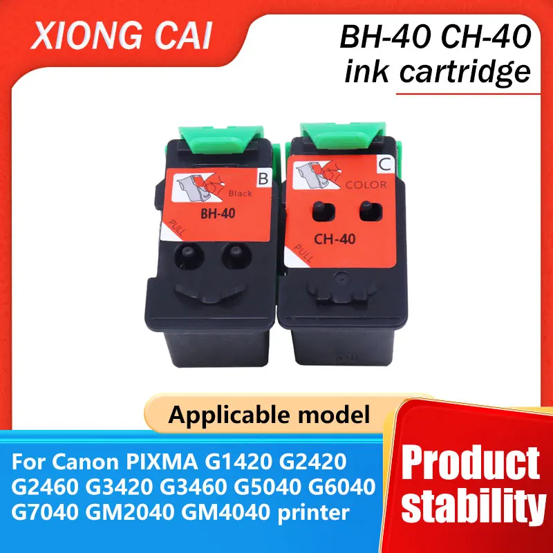 Cartouche d'encre pour imprimante Canon PIXMA G1420 G2420 G2460 G3420 G3460 G5040 G6040 G7040 GM2040 GM40 CH40 CH40 BH40