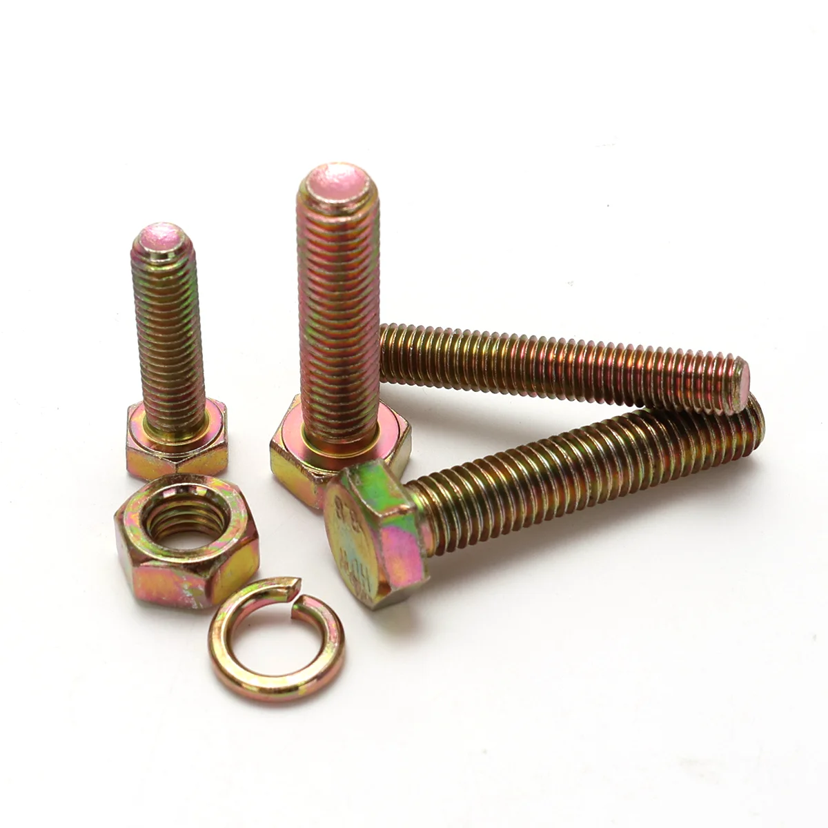 236pcs - Color-Plated Galvanized Hex Bolts, Nuts, and Washers | M6/M8/M10 Metric Size | Includes Flat Washers/Spring Washers |