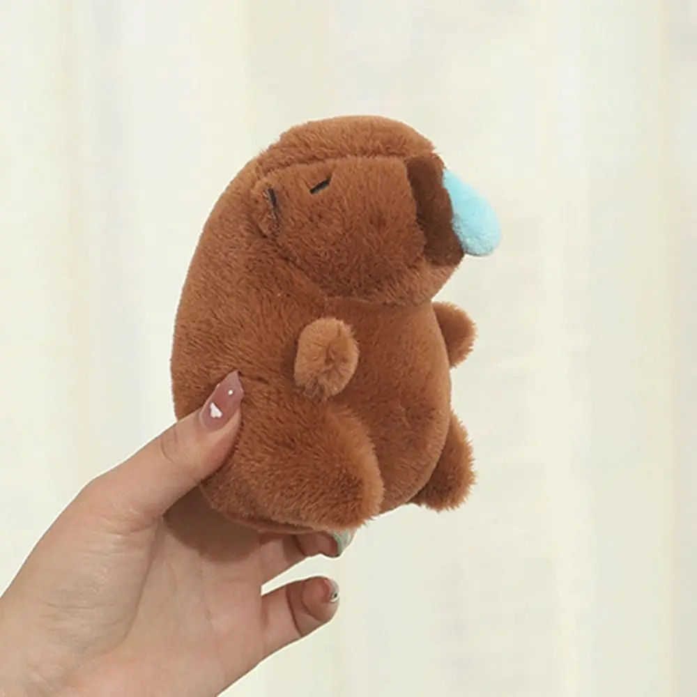 Drawing Snot Plush Capybara Doll Pink Brown Stuffed Animals Keychain Pendant Cute Car Ornament Fluffty Animal Doll Kids Toy