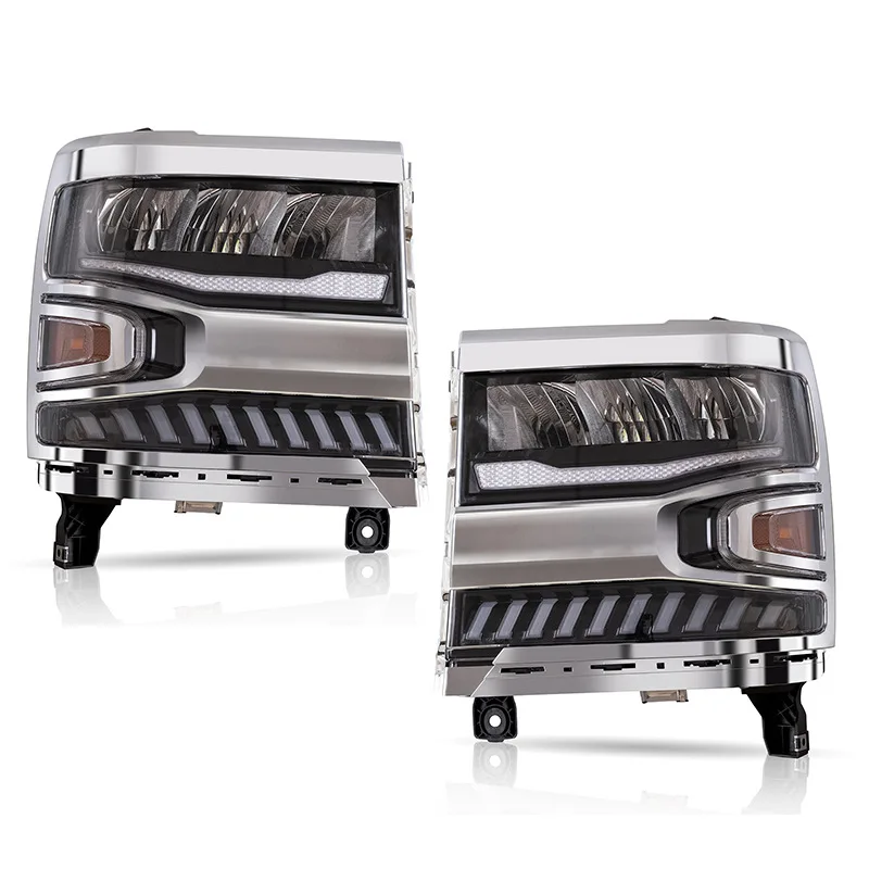 

Car LED Headlight Front Lamp Daytime Running Light For Chevrolet Silverado 1500 16-18 Dynamic Streamer Turn Signal Indicator