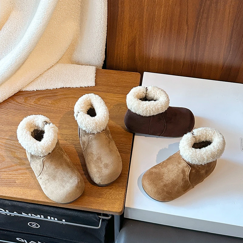 

Детские ботильоны с мягкой подошвой, детские ботинки принцессы с боковой молнией, новинка зимы 2025, короткие сапоги для девочек, универсальные нескользящие ботинки в корейском стиле