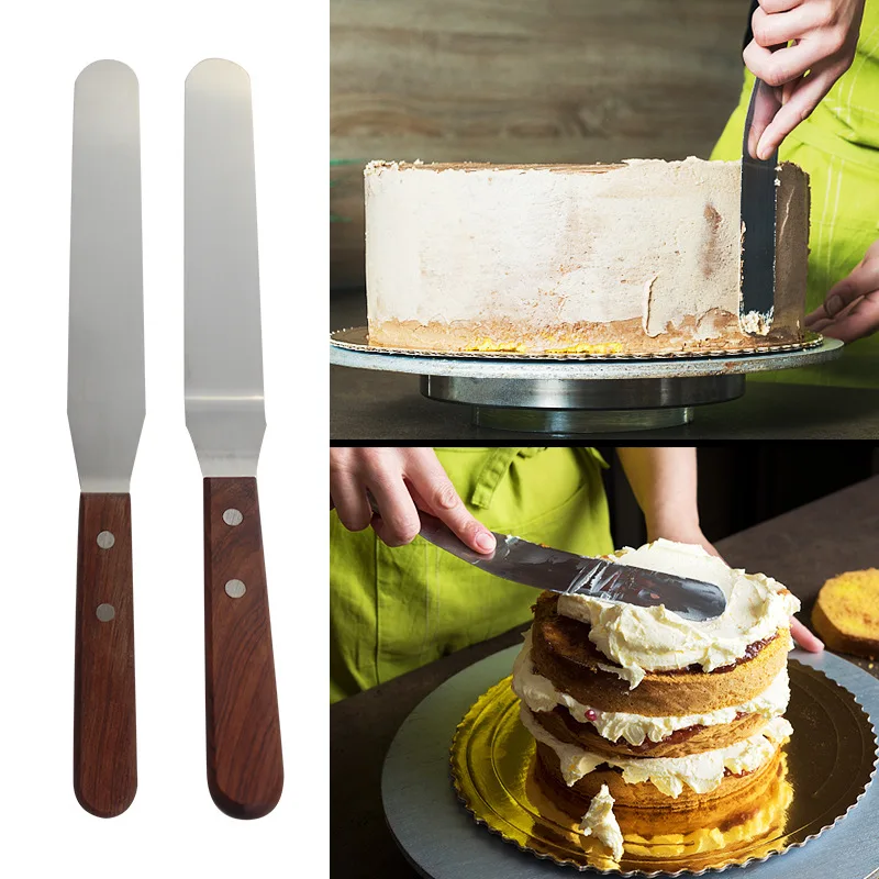 4/6/8/10/12 Inch Stainless Steel Cake Spatula Butter Cream Icing Frosting Knife Smoother Kitchen Pastry Cake Decoration Tools