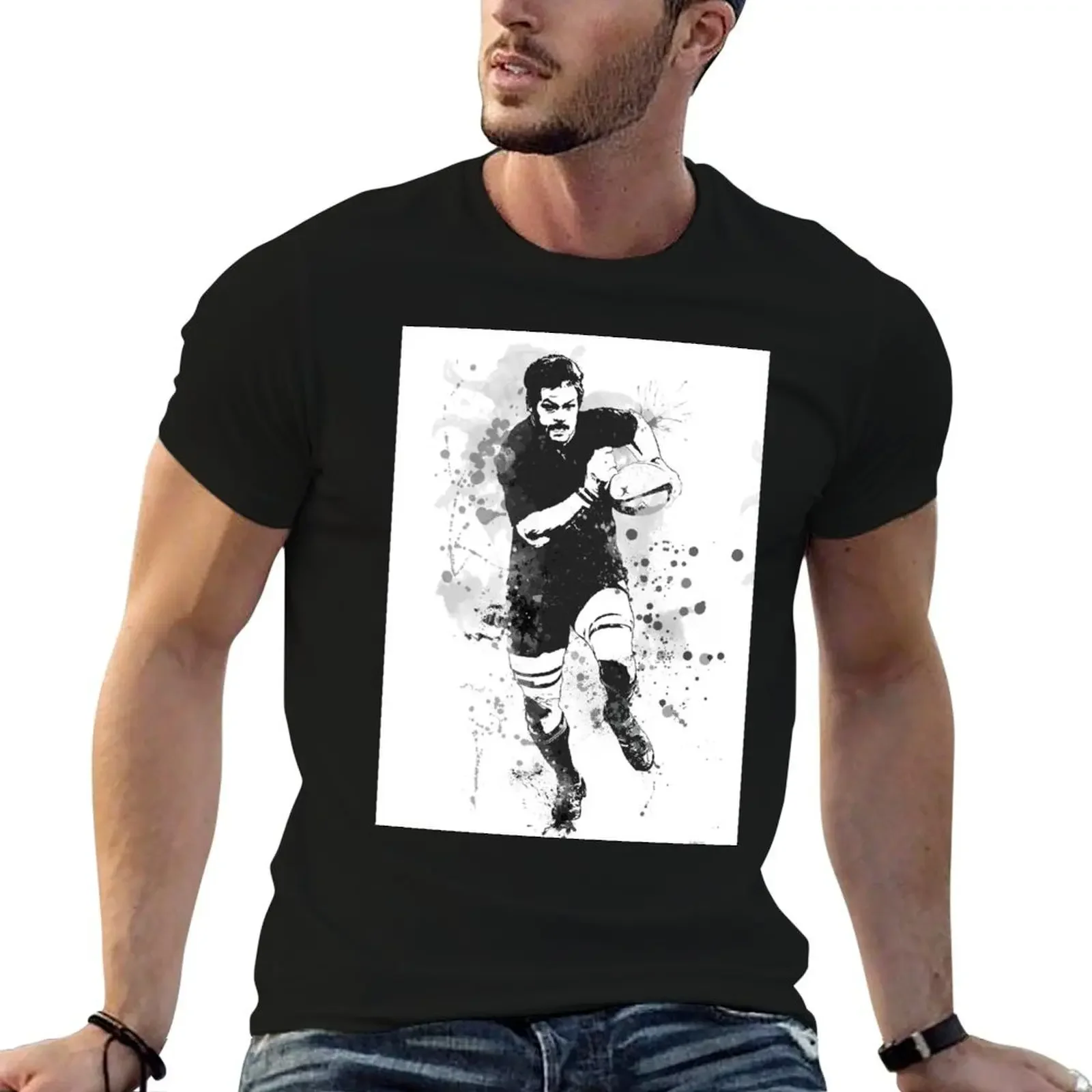 Rugby Player T-Shirt oversized plus sizes mens graphic t-shirts hip hop