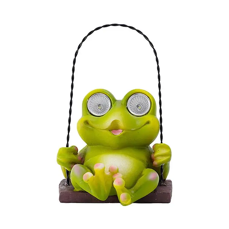 

Resin Frog Lamp Solar Garden Lamp With Cute Frog Light Decor Outdoor Ornament Swing Frog Solar Lights Outdoor Decorative