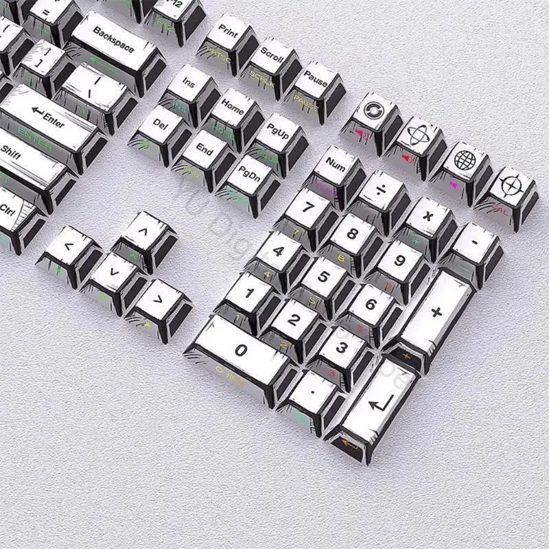 96BA Tastatur-Upgrades Tastenkappen 131 Tasten PBT Originalhöhe für mechanische Gaming-Tastatur – Detail 7