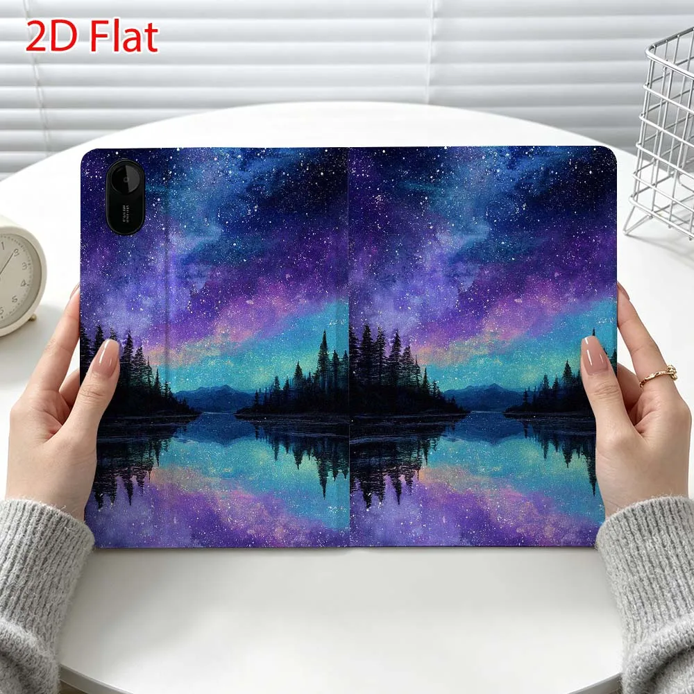Purple sky pattern Fashion For Xiaomi Poco Redmi Pad 8 2 4 C1 6 6S 7 7S SE 9.7 14 11 11.2 Inch Pen Tray Tablet Case