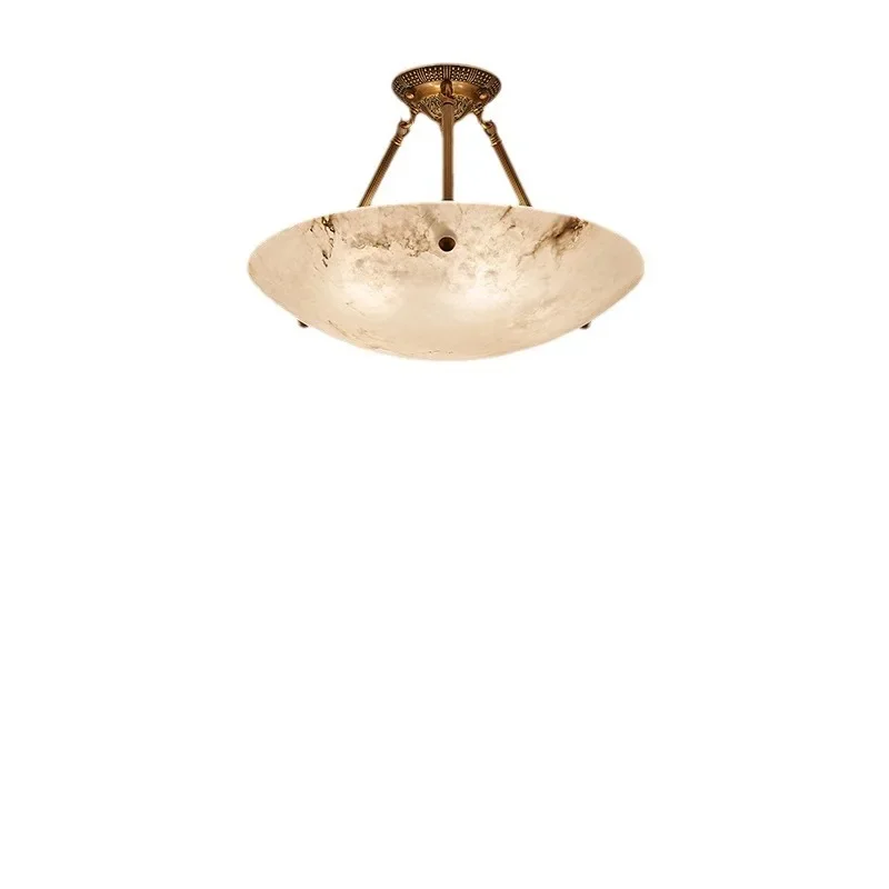 

American chandelier, living room lamp, all-copper marble lamp, dining room, bedroom, study decoration, home simple home