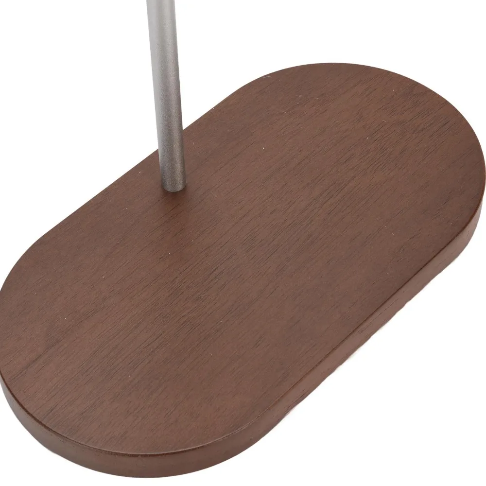 With Aluminum Alloy Supporting Bar Wood Base Walnut Headphone Stand Space Saving Desktop Earphone Rack Headset Holder