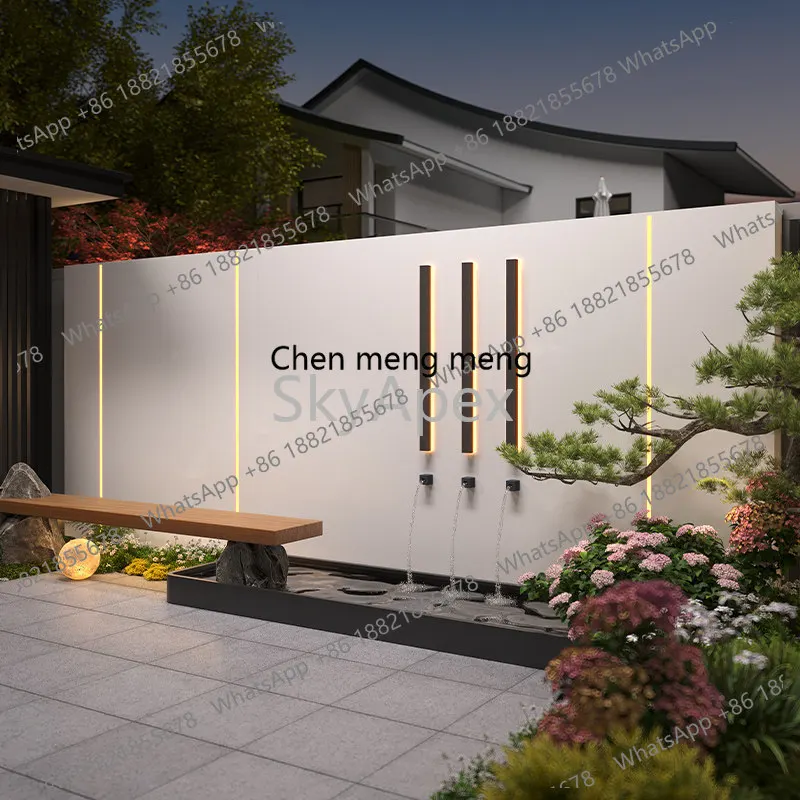 

Outdoor Stainless Steel Water Curtain Wall Quiet Circulating Water Terrace Stacked Water Fountain Garden Landscaping