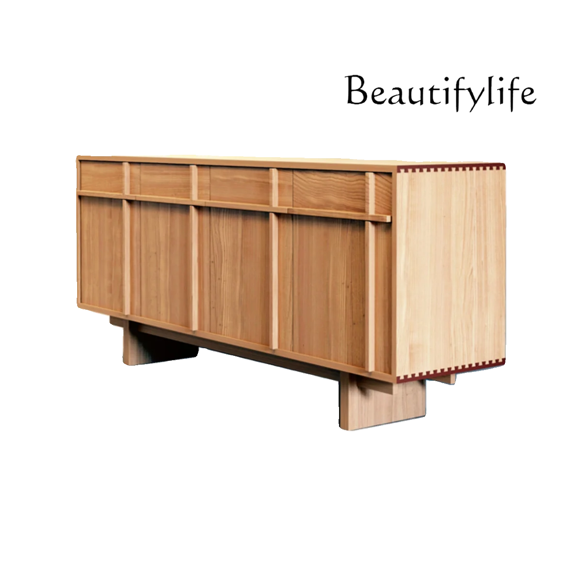 

Nordic solid wood dining side cabinet, living room partition against the wall, ash wood simple modern entrance cabinet