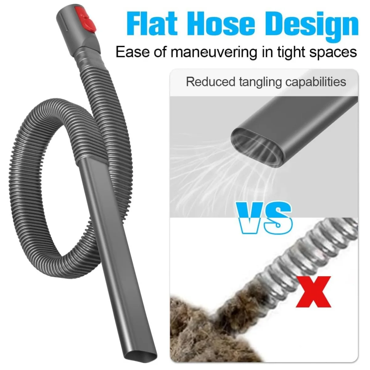 مرفق فراغ لدايسون V15 V12 V11 V10 V8 V7 V6 مجفف تنفيس الأنظف خرطوم مرن مزيل الوبر شق فرشاة تنظيف أداة #4