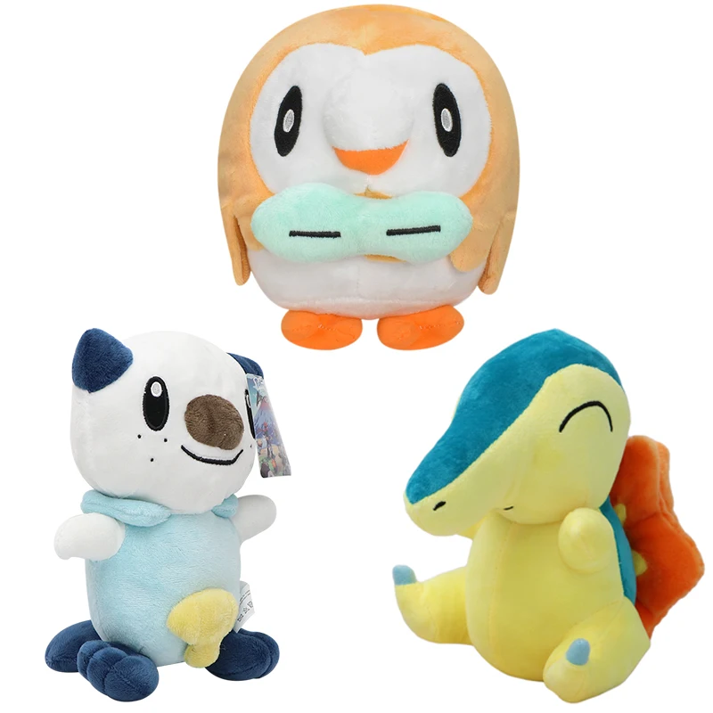 15-37CM Pokemon Plush Oshawott Cyndaquil Rowlet Turtonator Typhlosion Samurott Decidueye Initial Elf Animal Dolls Birthday Gift