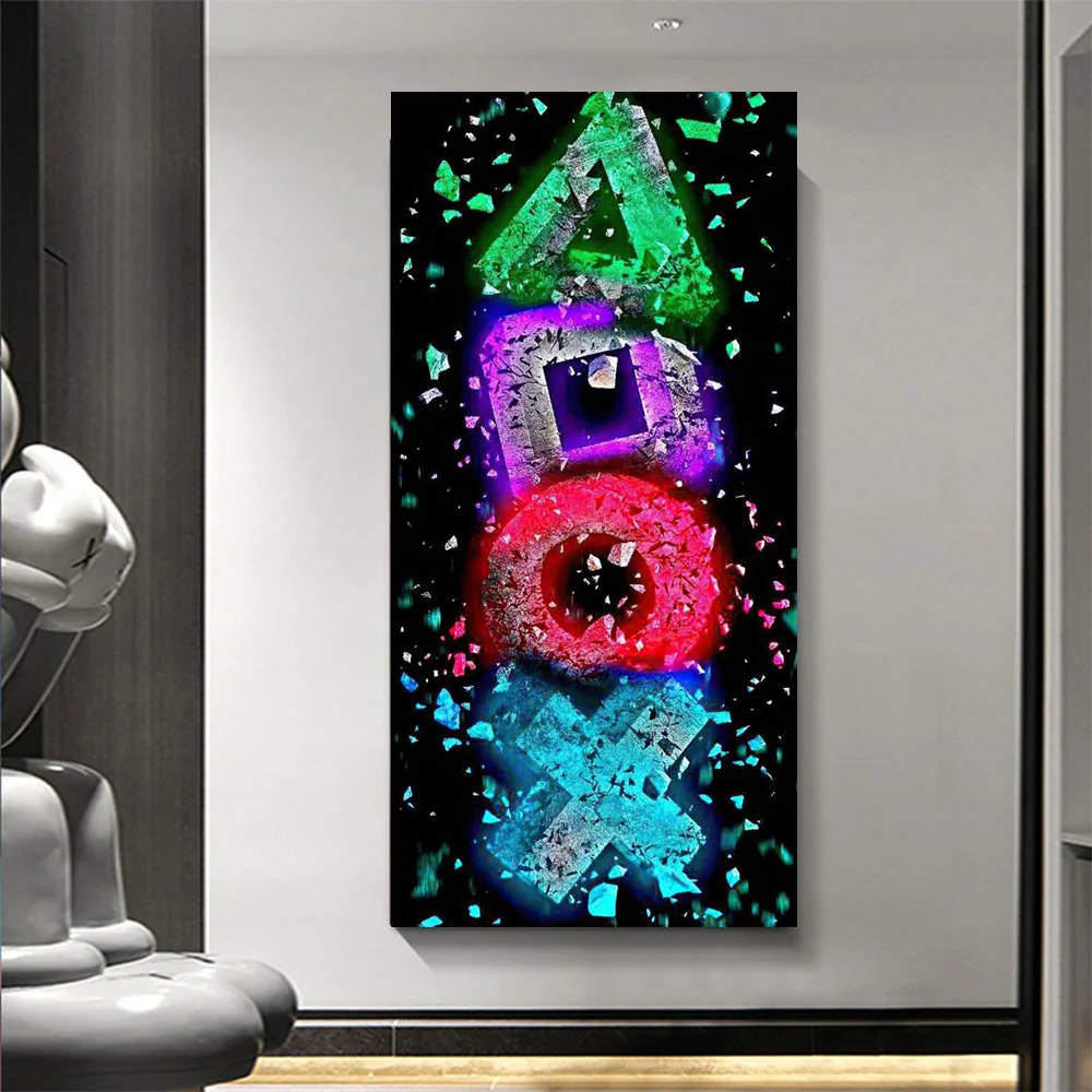 

Fashion Trendy Electric Gamepad Button Style Wall Art Poster Pop Boy Room Decoration Canvas Painting Mural Picture Print Artwork