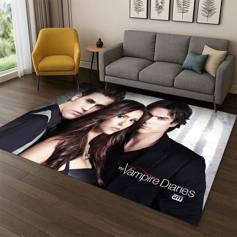 The Vampire Diaries Damon Salvatore Carpet Rug for Bedroom Living Room Sofa Playroom Doormat Home Decor,Kid Area Rug Non-slip