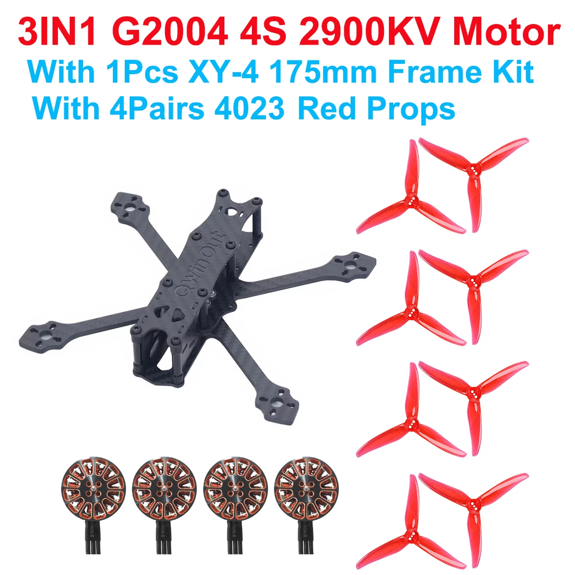 DIY F4 X1 175mm Carbonfaser-Rahmenset mit 4023 Propellern G2004 2900KV 4S Bürstenlose Motoren für DIY RC Drohnen-Fluggeräte – Detail 21