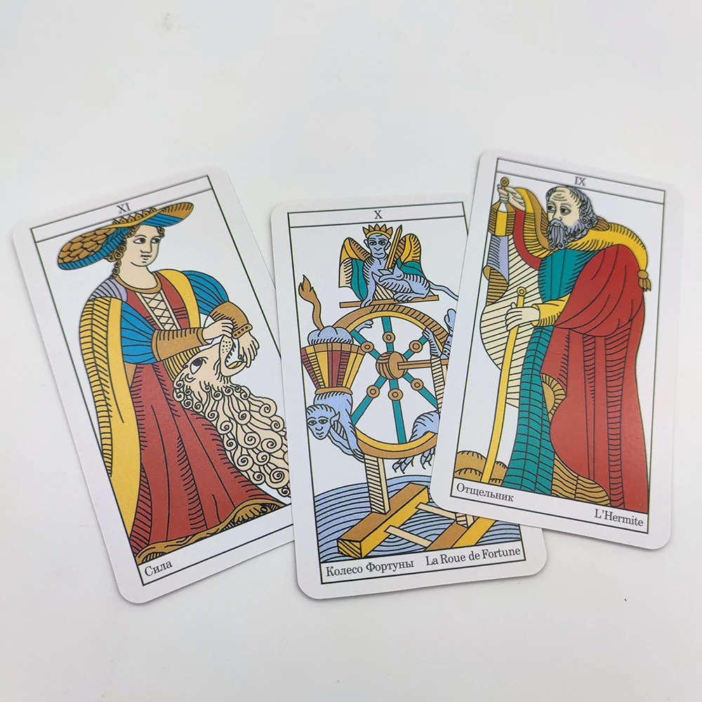 2023 NewМарсельское Таро Руководство Для Гадания И Чтения Карт 78 Карт Marseille Tarot Russian Tarot Cards for Beginners