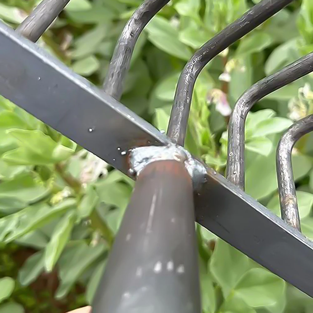 

High Carbon Steel Garden Rake Multifunctional 4/7/9/12 Teeth Loose Soil Nail Rake Labour-Saving Dethatching Rake Farm Tools