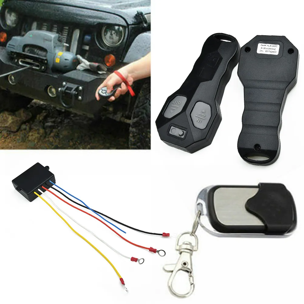 DC12V 24V Remote control 433MHz Wireless Set Winch Kit Car Truck ATV Accessory Parts Replacement With Receiver