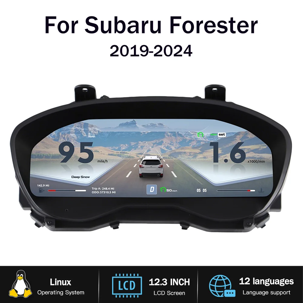 Dashboard for Subaru Forester 2019-2024 Speedometer Car Digital Cluster Virtual Cockpit Instrument Panel Carplay