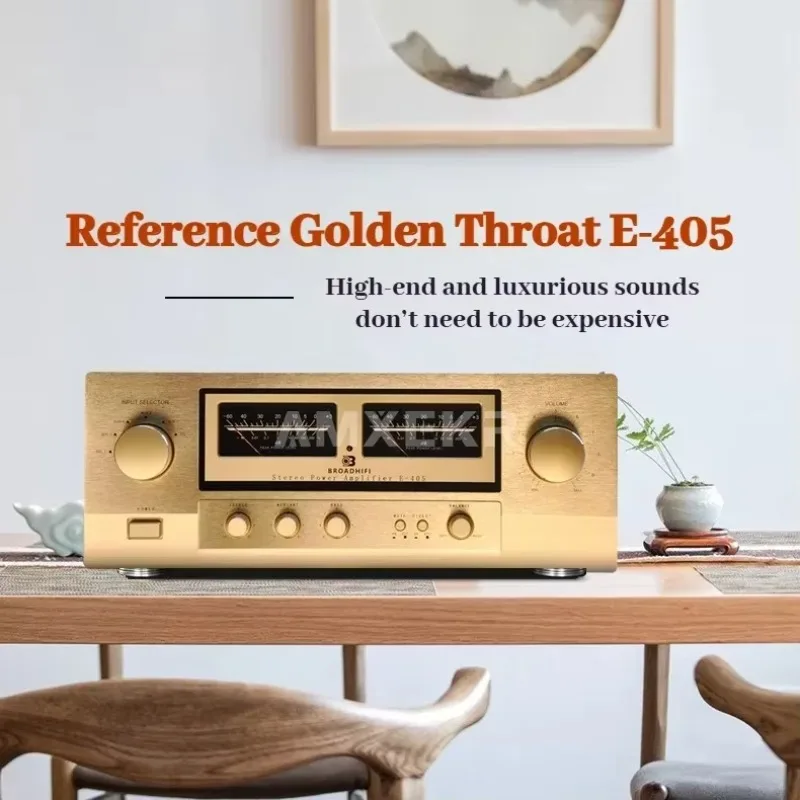 

Справочный Golden Throat E405 Hi-Fi усилитель высокой мощности с золотым уплотнением, трубка с дистанционным управлением, полностью сбалансированный встроенный усилитель