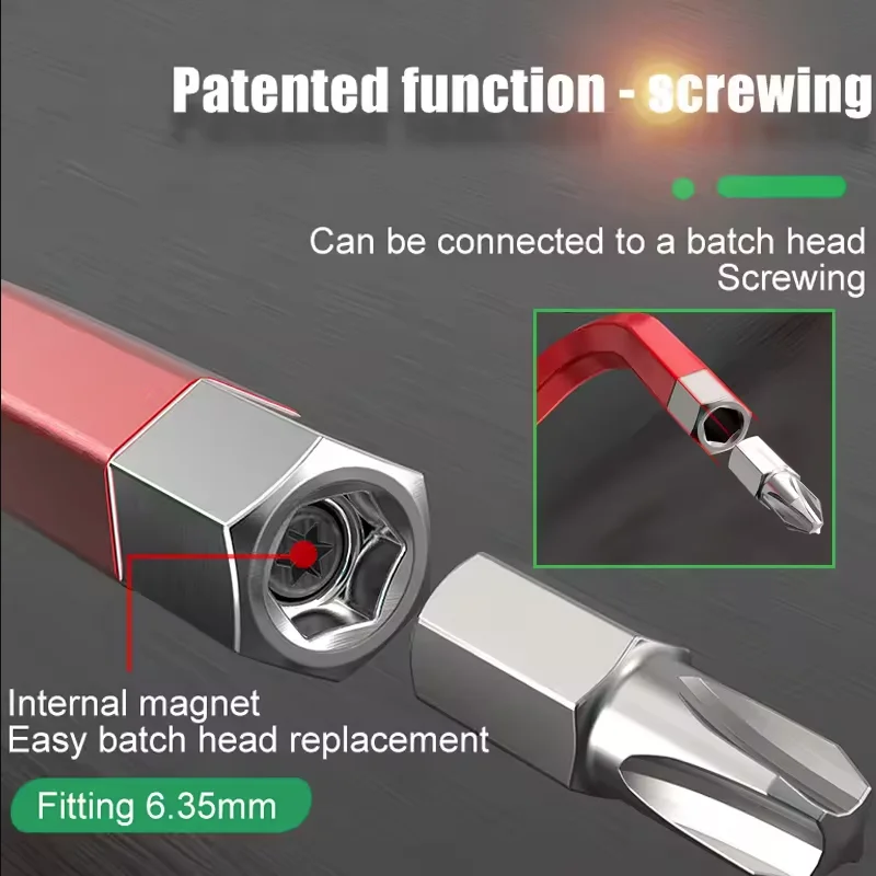 LAOA 9PC Hanging Screwdriver With an Extended Colored Hexagonal Wrench