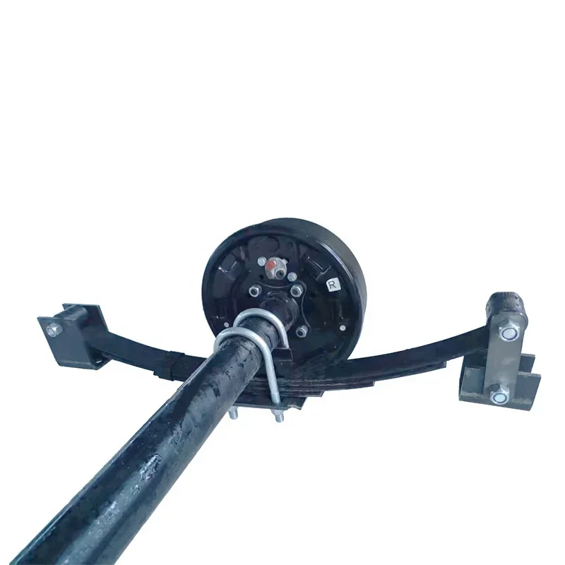 Customized High Quality 3500lbs Double Eyes Springs Round/ Square Spindle Electric/ Hydraulic RV Travel Trailer Axle