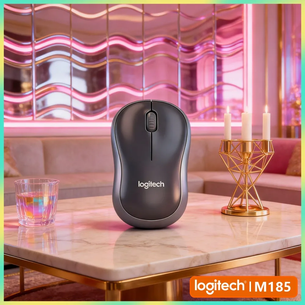 Logitech M185 Sharp-Sensor Mouse 1000 DPI 2.4Ghz 10M Range 12-Month Battery Nano Receiver Plug&Play Office Accessory Tool