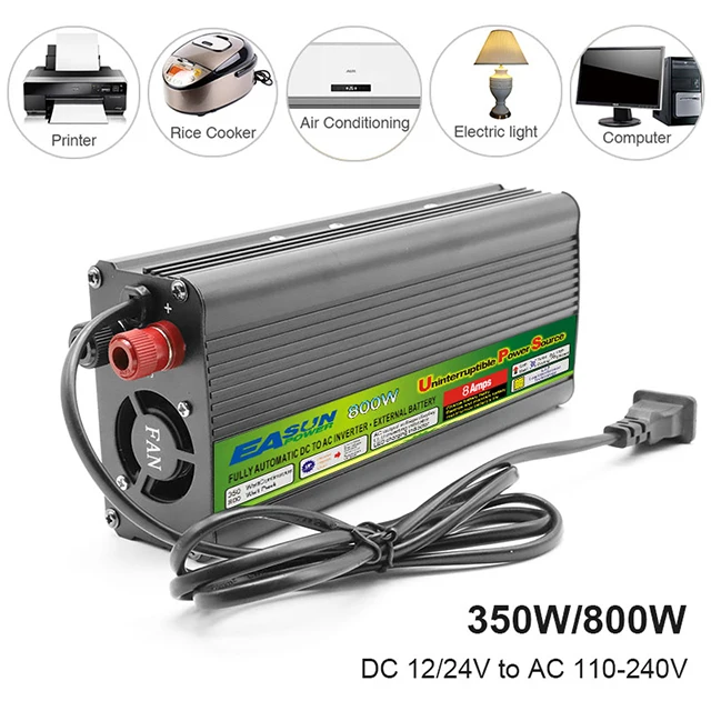 EASUN POWER-inversor de energia solar, onda senoidal modificada, UPS, 12V, 24V, auto inversor de carro, 800W, 1000W