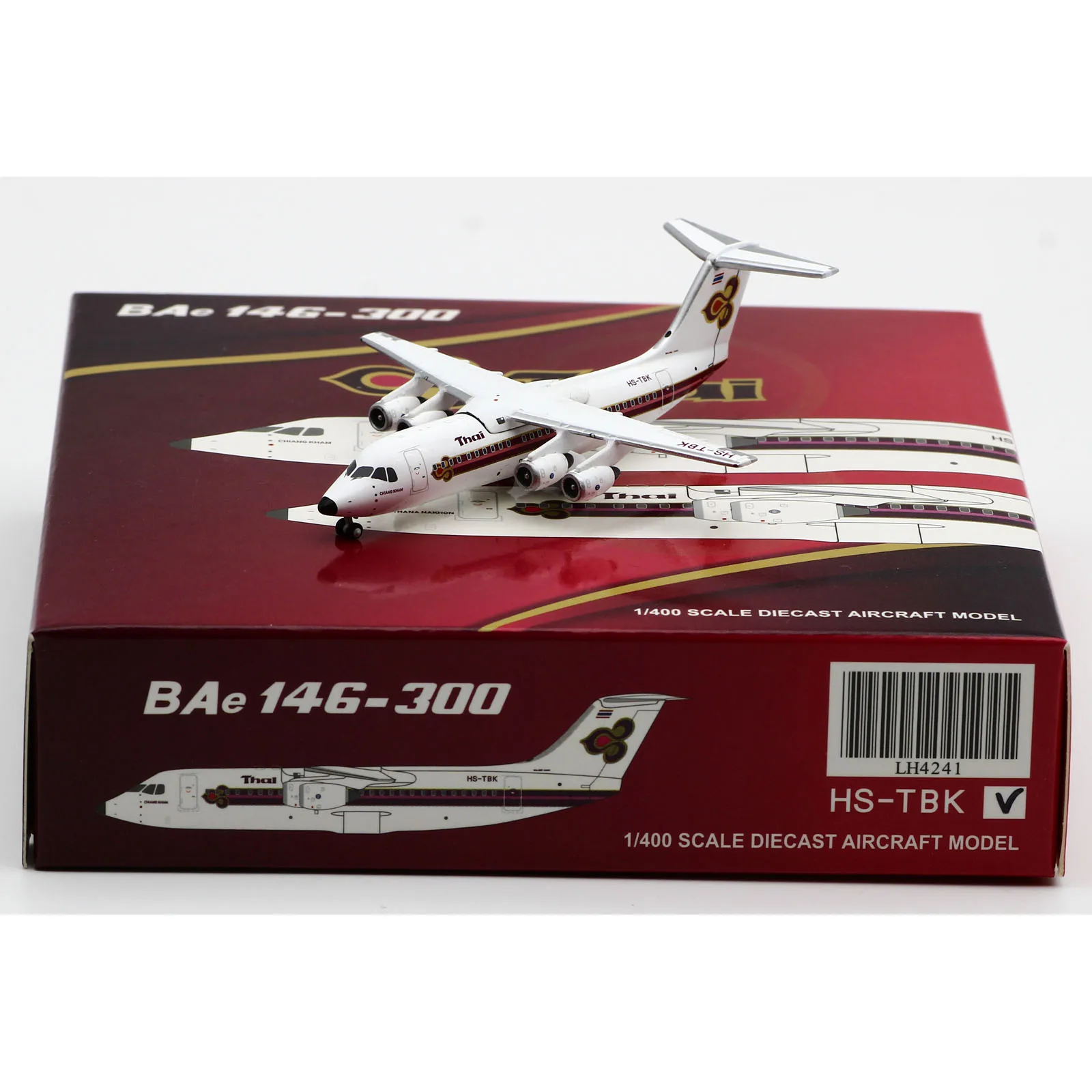 LH4241 Alloy Collectible Plane Gift JC Wings 1:400 THAI AIRWAYS British Aerospace BAE 146-300 Diecast Aircraft Model HS-TBK