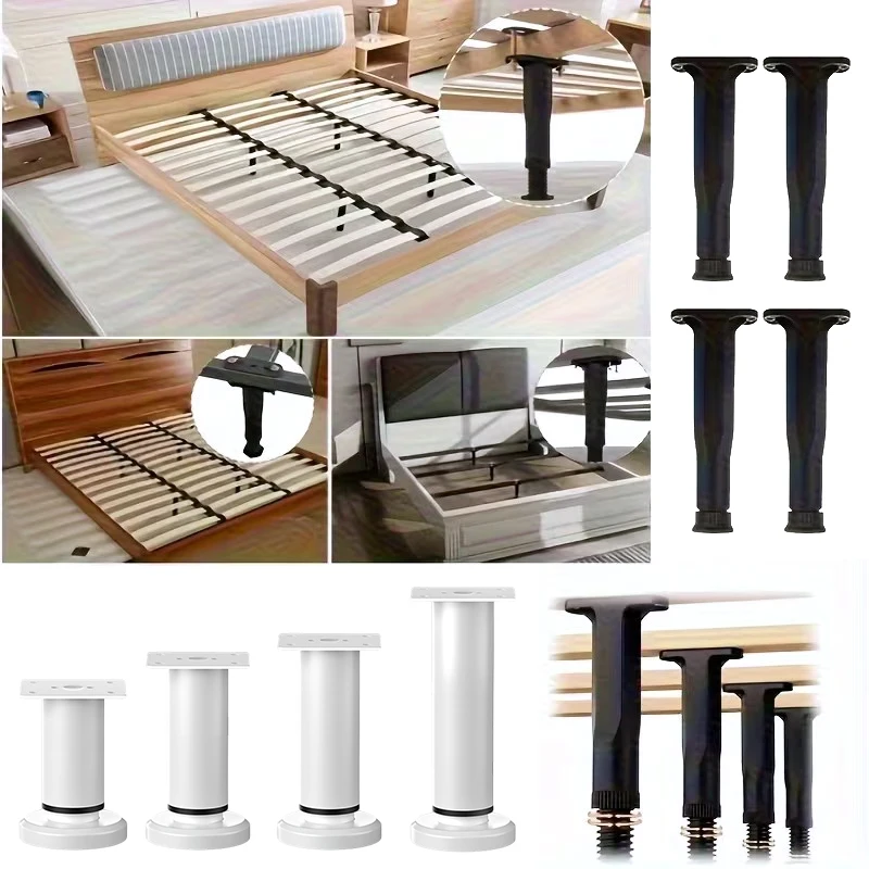 Heavy-Duty Adjustable Height Bed Frame Support Legs Furniture Support Columns Universal for Bed Sofa Cabinet Dresser Table