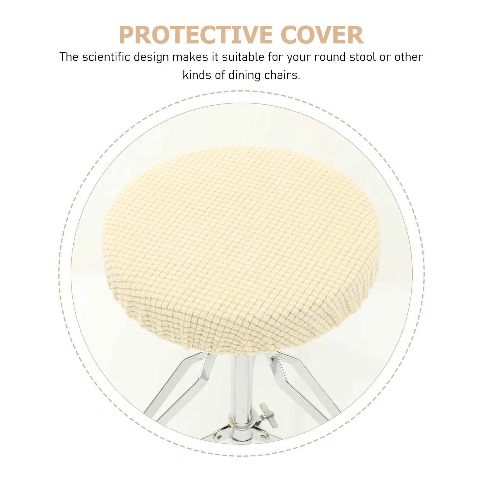 Round Stool Cover Black Tablecloth Vanity Sofa Outdoor Chair Polyester Protector